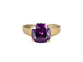 Purple And White Cubic Zirconia 18k Yellow Gold Over Silver February Birthstone Ring 5.81ctw