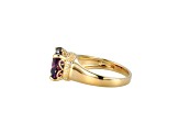 Purple And White Cubic Zirconia 18k Yellow Gold Over Silver February Birthstone Ring 5.81ctw