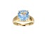 Lab Blue Spinel And White Cubic Zirconia 18k Yellow Gold Over Silver March Birthstone Ring 3.79ctw