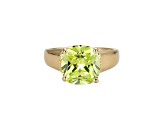 Green And White Cubic Zirconia 18k Yellow Gold Over Silver August Birthstone Ring 6.98ctw