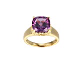 Lab Alexandrite Sapphire And Cubic Zirconia 18k Yellow Gold Over Silver June Birthstone Ring 8.14ctw