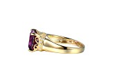 Lab Alexandrite Sapphire And Cubic Zirconia 18k Yellow Gold Over Silver June Birthstone Ring 8.14ctw