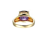 Lab Alexandrite Sapphire And Cubic Zirconia 18k Yellow Gold Over Silver June Birthstone Ring 8.14ctw