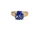 Blue And White Cubic Zirconia 18k Yellow Gold Over Silver December Birthstone Ring 6.72ctw