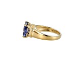 Blue And White Cubic Zirconia 18k Yellow Gold Over Silver December Birthstone Ring 6.72ctw