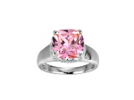 Pink And White Cubic Zirconia Platinum Over Silver October