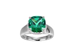 Green And White Cubic Zirconia Platinum Over Silver May Birthstone