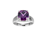 Purple And White Cubic Zirconia Platinum Over Silver February Birthstone Ring 5.81ctw