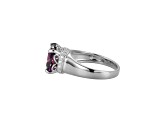 Purple And White Cubic Zirconia Platinum Over Silver February Birthstone Ring 5.81ctw