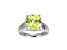 Green And White Cubic Zirconia Platinum Over Silver August Birthstone Ring 6.98ctw