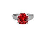 Red And White Cubic Zirconia Platinum Over Silver January Birthstone Ring 7.23ctw