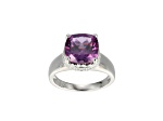 Lab Alexandrite Sapphire And Cubic Zirconia Platinum Over Silver June Birthstone Ring 8.14ctw