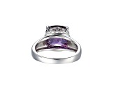 Lab Alexandrite Sapphire And Cubic Zirconia Platinum Over Silver June Birthstone Ring 8.14ctw