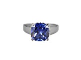 Blue And White Cubic Zirconia Platinum Over Silver December Birthstone Ring 6.72ctw