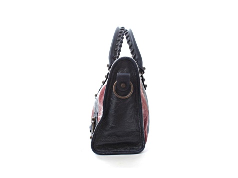 Balenciaga Classic City Marine Bordeaux Stripe Small Satchel Bag