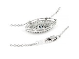 Blue And White Lab-Grown Diamond 14kt White Gold Necklace 0.80ctw