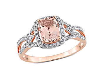 Picture of Morganite and Diamond 10K Rose Gold Ring 1.51ctw