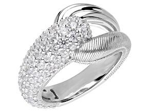 Judith Ripka 2.60ctw Bella Luce® Diamond Simulant Rhodium Over Sterling Silver Pave Link Ring