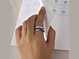 Lab Created Blue Saphhire And White Cubic Zirconia Platinum Over Sterling Silver Ring 2.54ctw