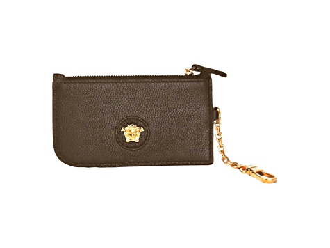 VERSACE store COLLECTION Medusa Pebbled Leather Wristlet/Wallet