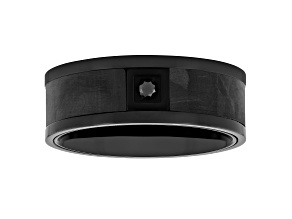 0.05ctw Black Diamond Black IP Cobalt Carbon Fiber Band