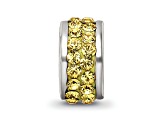 Sterling Silver Reflections Yellow Double Row Preciosa Crystal Bead