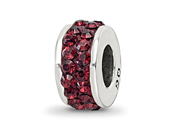 Picture of Sterling Silver Reflections Crimson Double Row Preciosa Crystal Bead