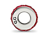 Sterling Silver Reflections Red Double Row Preciosa Crystal Bead