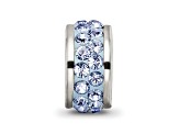 Sterling Silver Reflections Light Blue Double Row Preciosa Crystal Bead