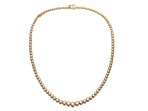 Clear Cubic Zirconia, 14K Gold Plated over Brass Graduated Tennis Anniversary Necklace