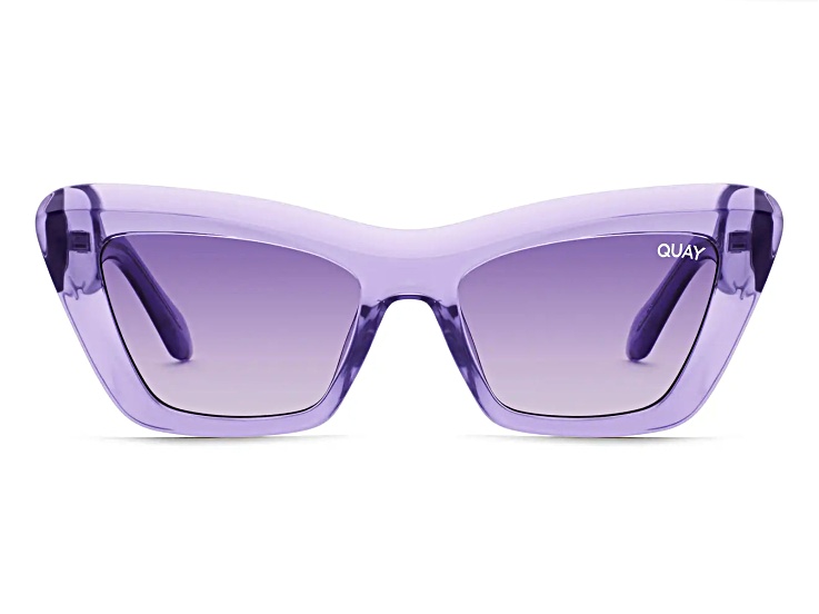 Quay On the Radio Purple Cat Eye Frame / Smoke Lenses Sunglasses