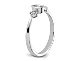 Rhodium Over 14K White Gold Petite Pear Diamond Ring 0.20ctw