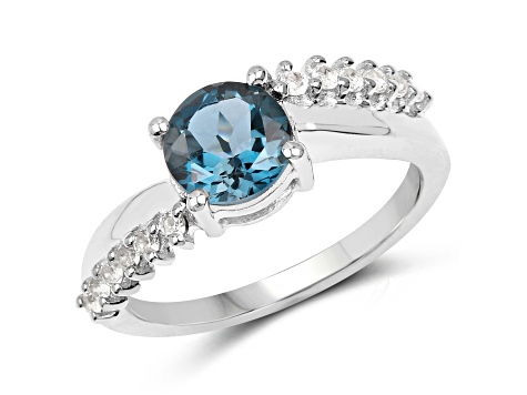 Sz deals 8 JTV LONDON BLUE TOPAZ/ ZIRCON 925 STERLING SOLITAIRE RING