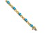 14k Two-tone Gold 7x5mm Oval Blue Topaz Bracelet