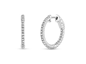 0.50ctw Diamond Hoop Earrings in 14k White Gold