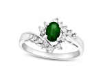 0.65ctw Emerald and Diamond Ring in 14k White Gold
