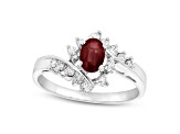 0.70ctw Ruby and Diamond Ring in 14k White Gold