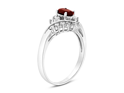 0.70ctw Ruby and Diamond Ring in 14k White Gold