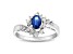 3/4ctw Sapphire and Diamond Ring in 14k White Gold