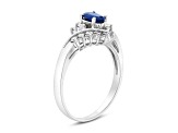 3/4ctw Sapphire and Diamond Ring in 14k White Gold