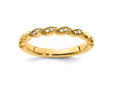14K Yellow Gold Stackable Expressions Diamond Twist Ring 0.04ctw