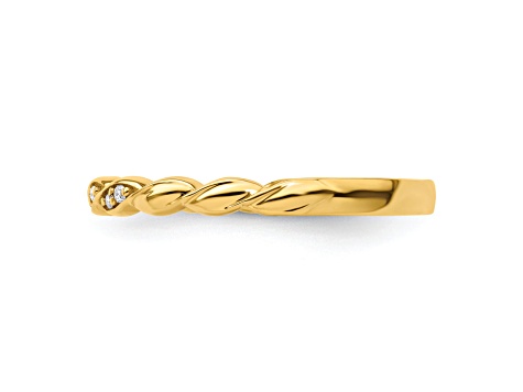 14K Yellow Gold Stackable Expressions Diamond Twist Ring 0.04ctw