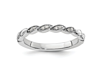 Picture of 14K White Gold Stackable Expressions Diamond Twist Ring 0.04ctw