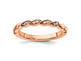 14K Rose Gold Stackable Expressions Diamond Twist Ring 0.04ctw