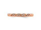 14K Rose Gold Stackable Expressions Diamond Twist Ring 0.04ctw