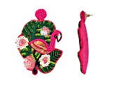 Pink/Green Left & Right Flamingo Earring