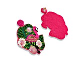 Pink/Green Left & Right Flamingo Earring
