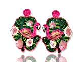 Pink/Green Left & Right Flamingo Earring