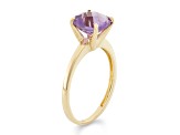 Square Cushion Amethyst 10K Yellow Gold Ring 1.50ct