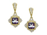 Judith Ripka 3.95ctw Amethyst And 1.8ctw Bella Luce 14K Gold Clad Earrings